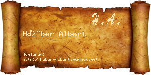 Héber Albert névjegykártya